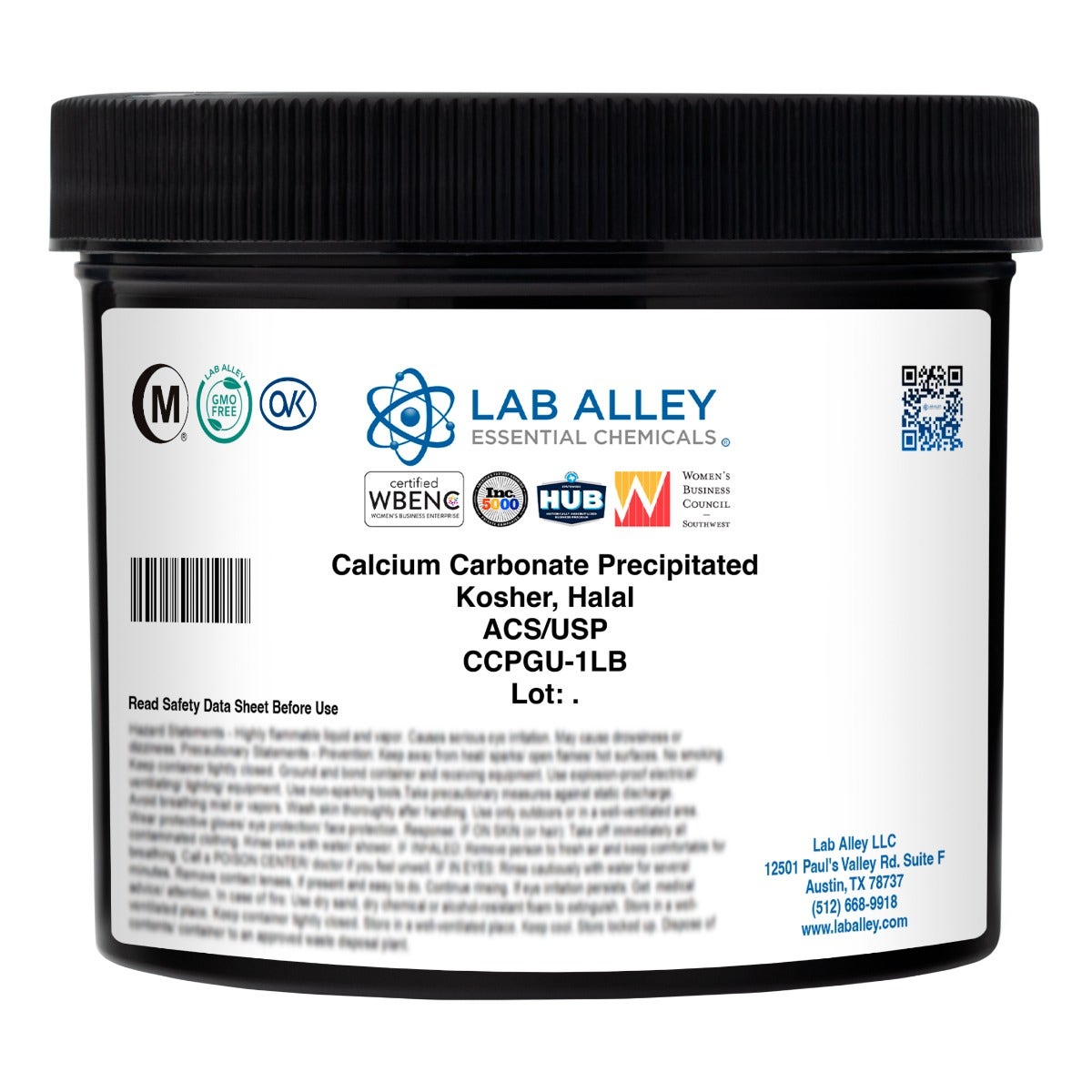 Calcium Carbonate Precipitated, ACS/USP Grade, Kosher, Halal