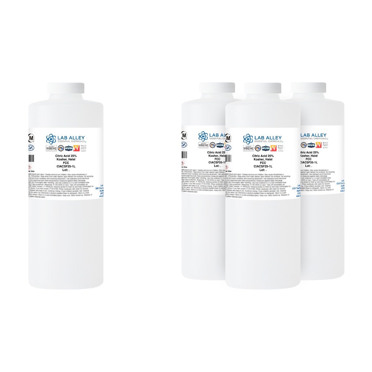 Citric Acid 25% Solution, FCC, Kosher, Halal