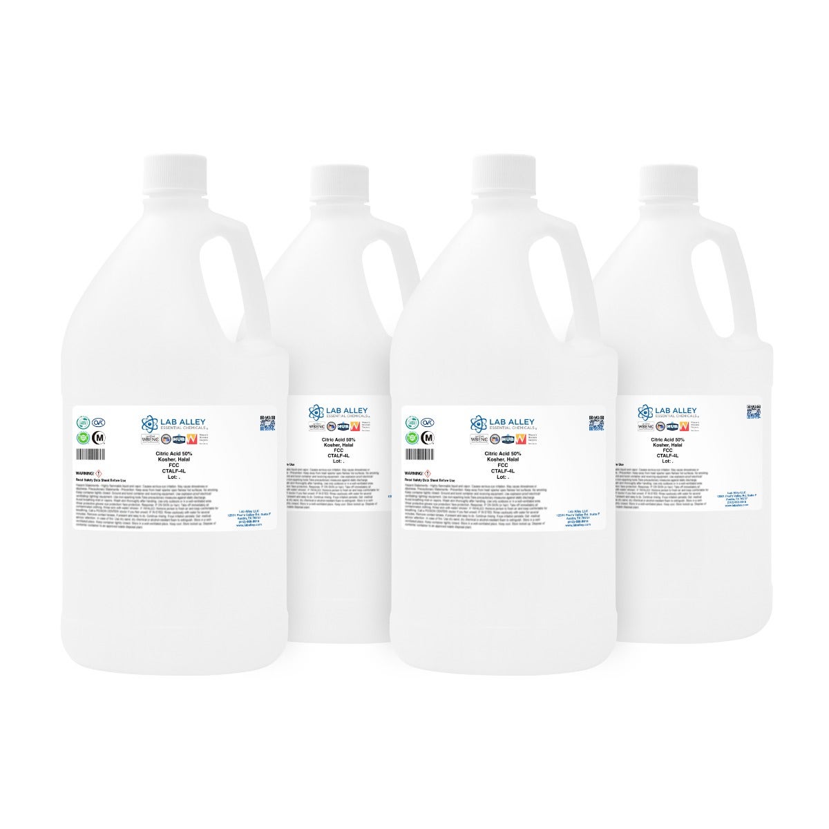 Citric Acid 50% Solution, FCC/Food Grade, Kosher, Halal