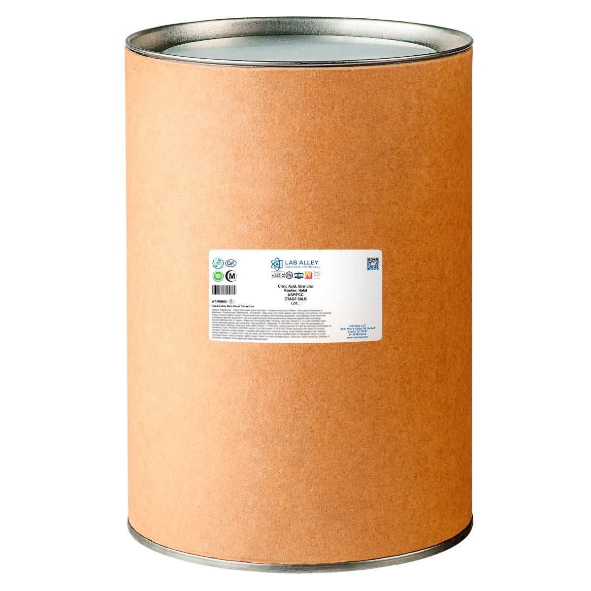 Citric Acid, Anhydrous, Granular, USP/FCC/Food Grade, Kosher, Halal