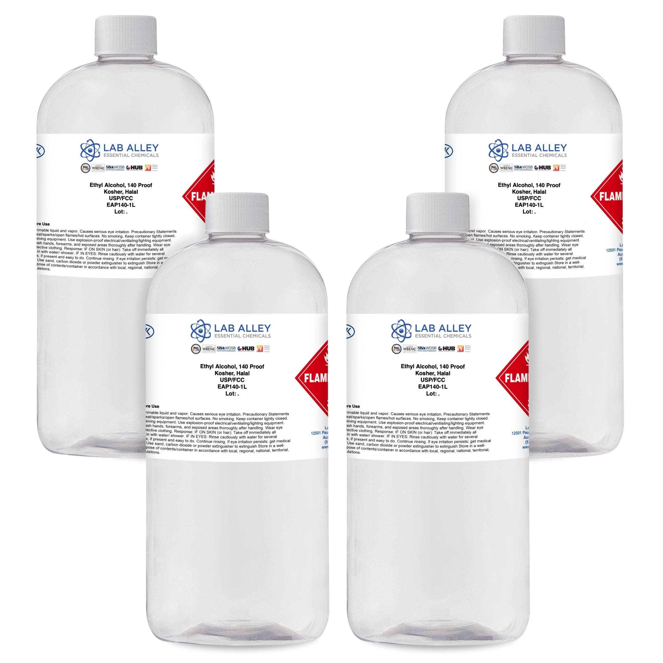 Ethanol 140 Proof (70%) Non-Denatured Alcohol, USP/FCC Food Grade, Kosher, Halal