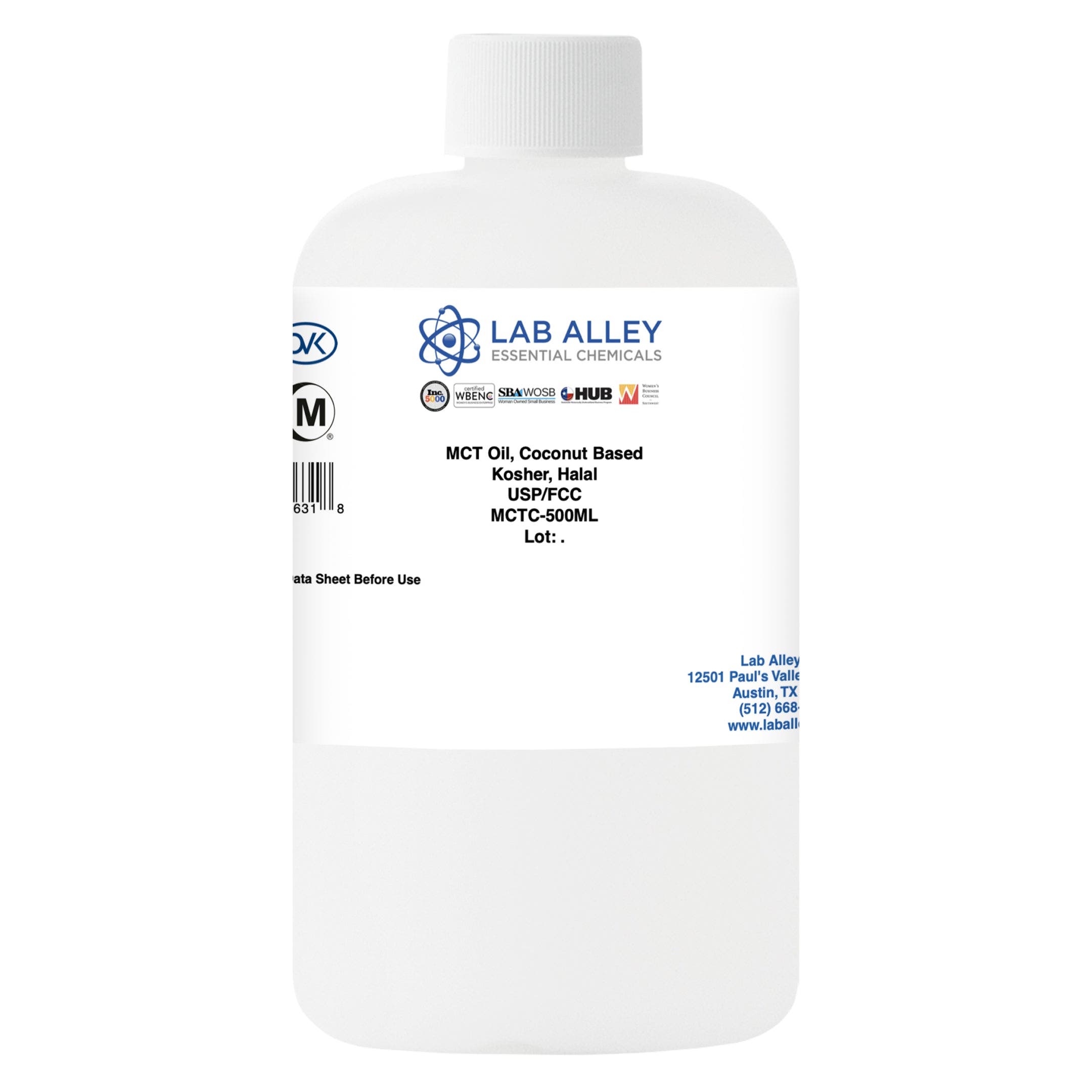 MCT Oil Coconut Based USP/FCC/Food Grade, Kosher, Halal