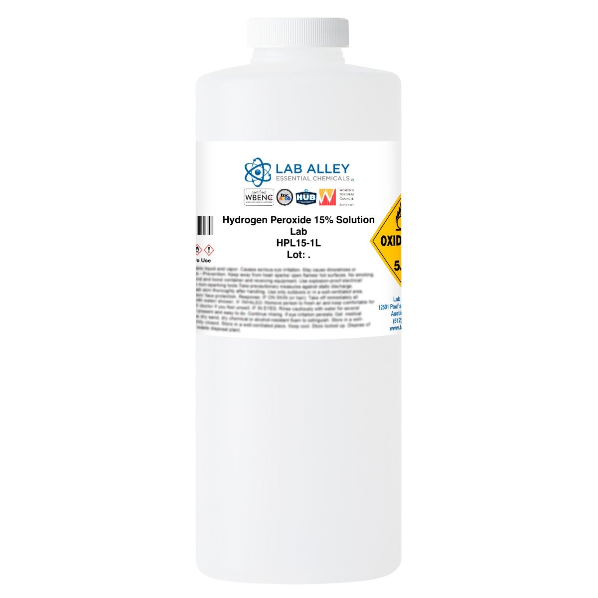 Hydrogen Peroxide 15% Solution, Lab Grade | Lab Alley
