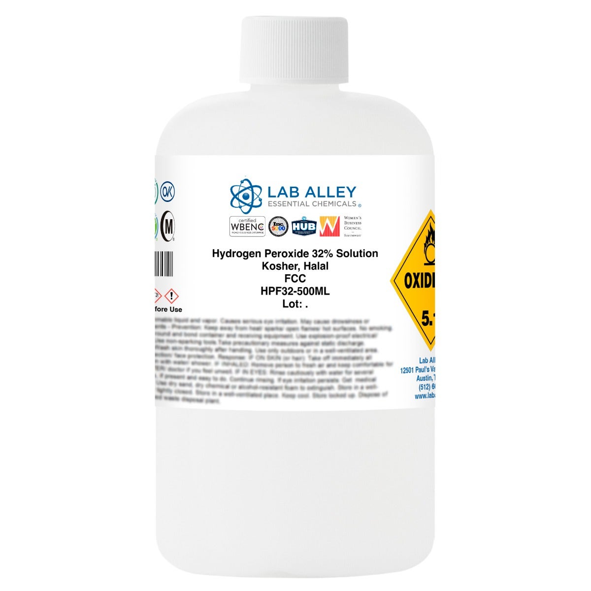 Hydrogen Peroxide 32% Solution, Food Grade, Kosher, Halal