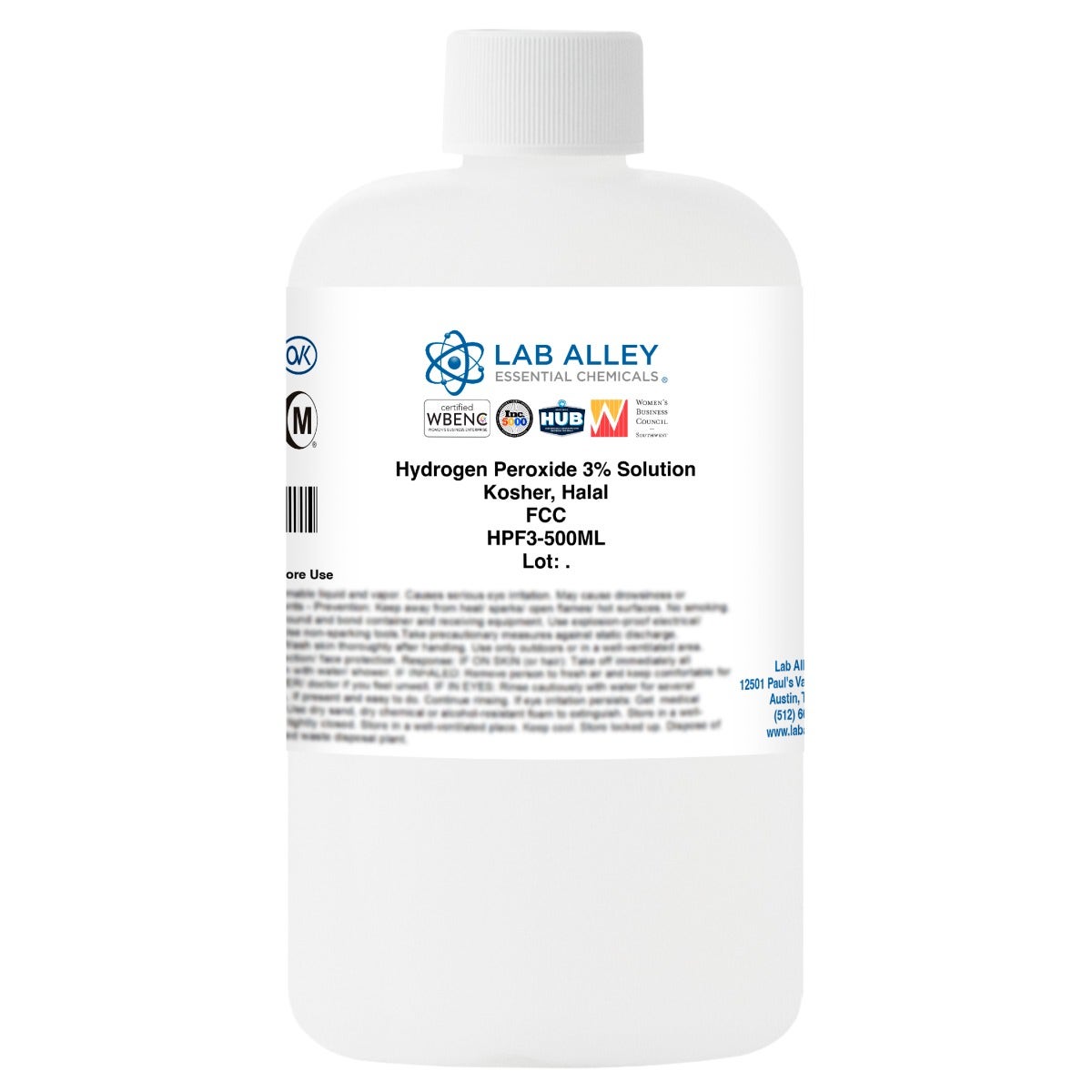 Hydrogen Peroxide 3% Solution, Food Grade, Kosher, Halal