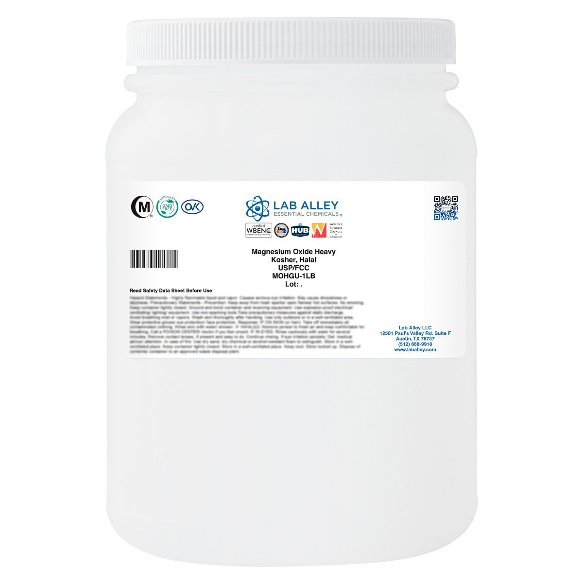 Magnesium Oxide Heavy, USP/FCC Grade, Kosher, Halal