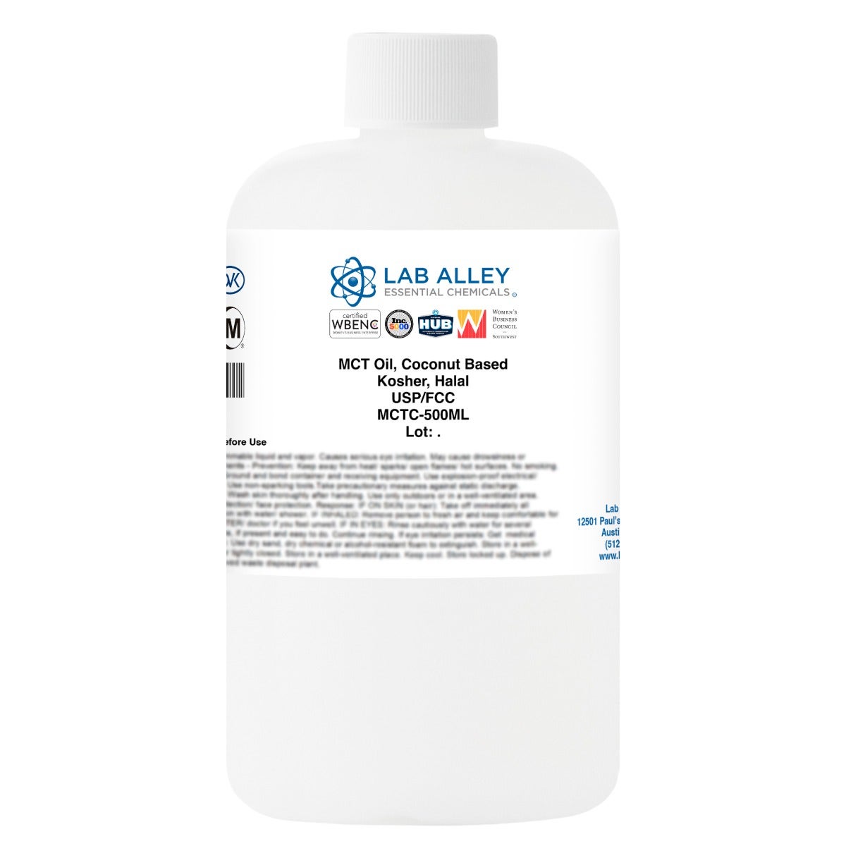 MCT Oil Coconut Based USP/FCC/Food Grade, Kosher, Halal