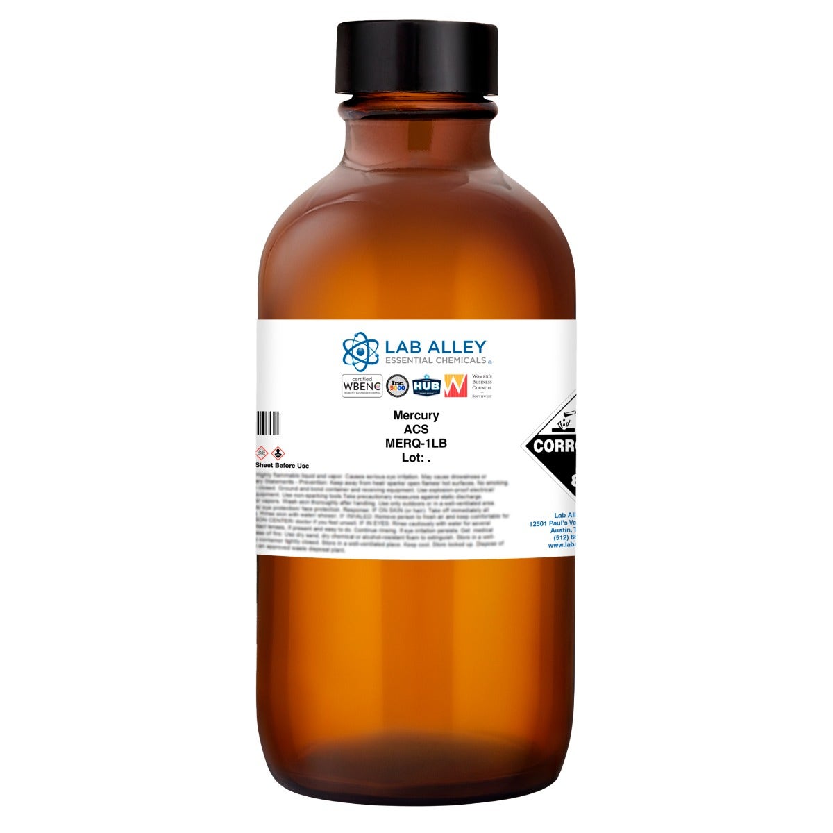 Mercury Metal Quadruple Distilled 99.9995% ACS Grade