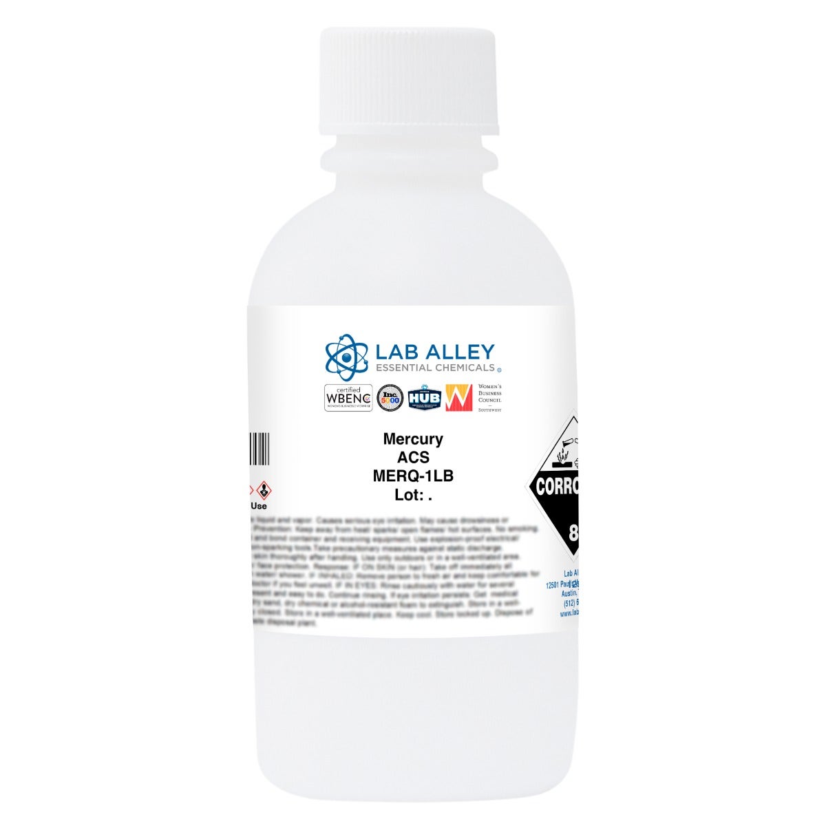 Mercury Metal Quadruple Distilled 99.9995% ACS Grade