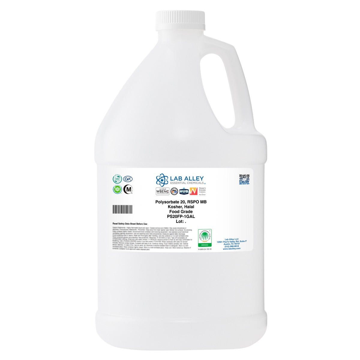 Polysorbate 20, Derived from Palm, RSPO MB, Kosher, Halal