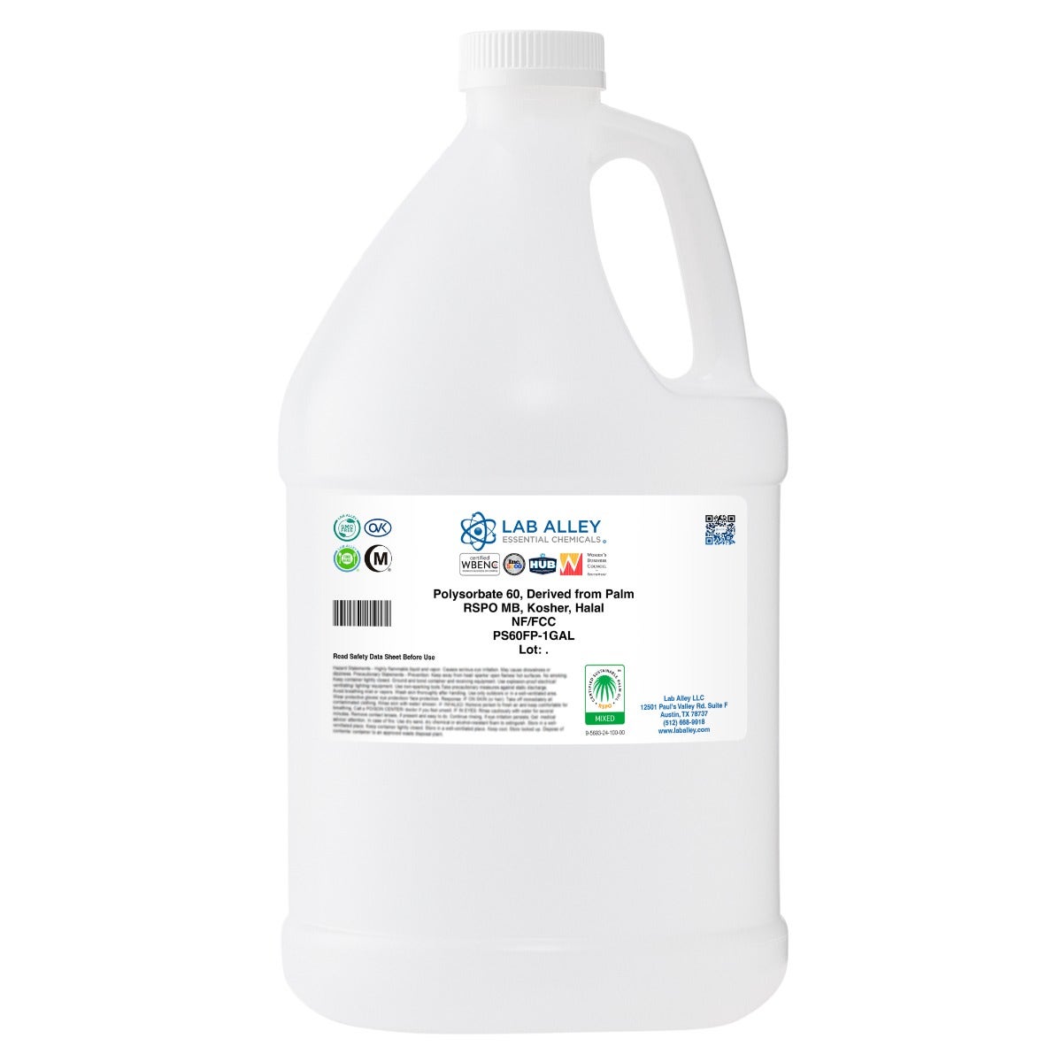 Polysorbate 60, Derived from Palm, NF/FCC Grade, RSPO, MB, Kosher, Halal