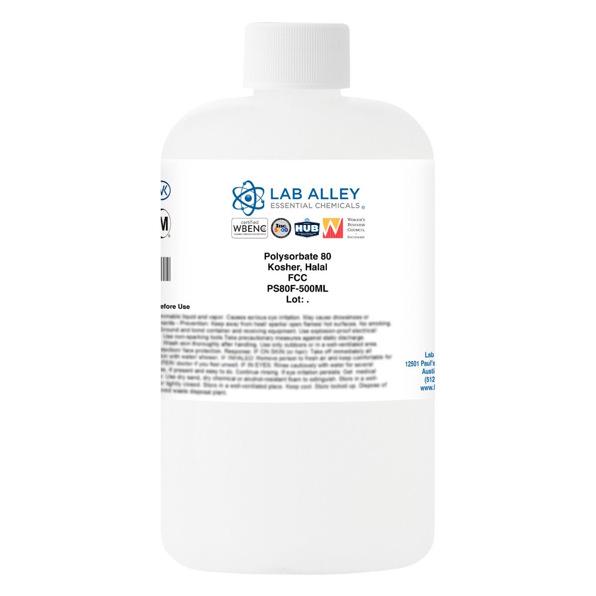 Polysorbate 80, Food Grade, Kosher, Halal