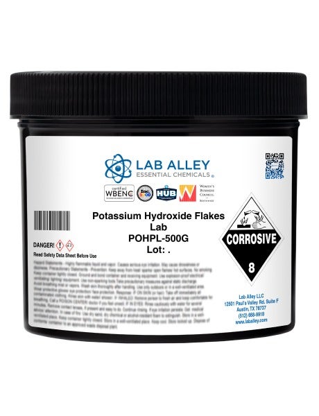 Potassium Hydroxide Flakes, Lab Grade