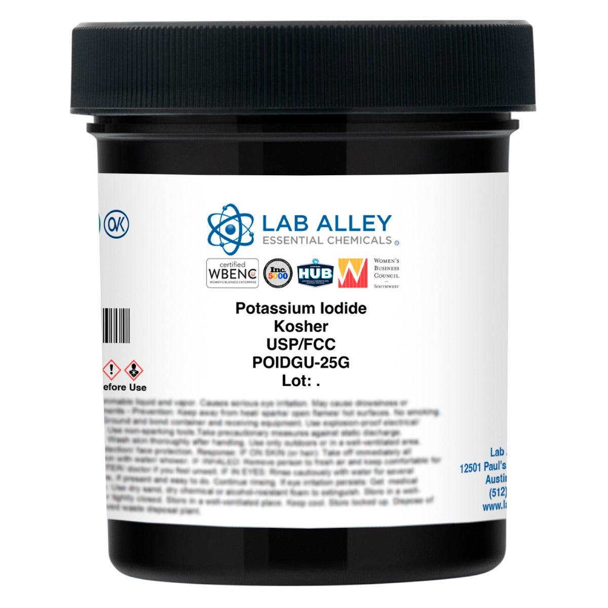 Potassium Iodide Powder (Crystals) USP/FCC/Food Grade, Kosher