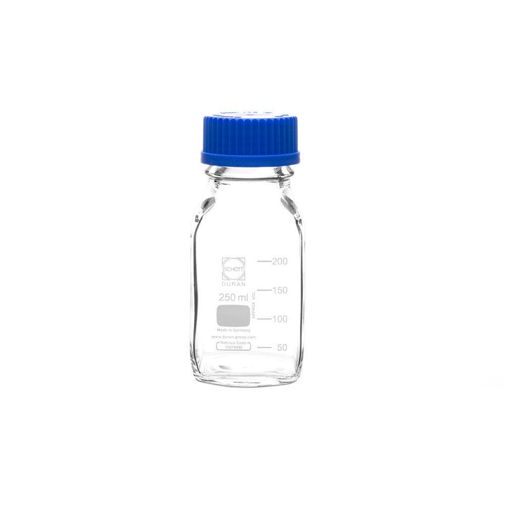 Media/Storage Bottles, Square, Borosilicate Glass, Pack of 10