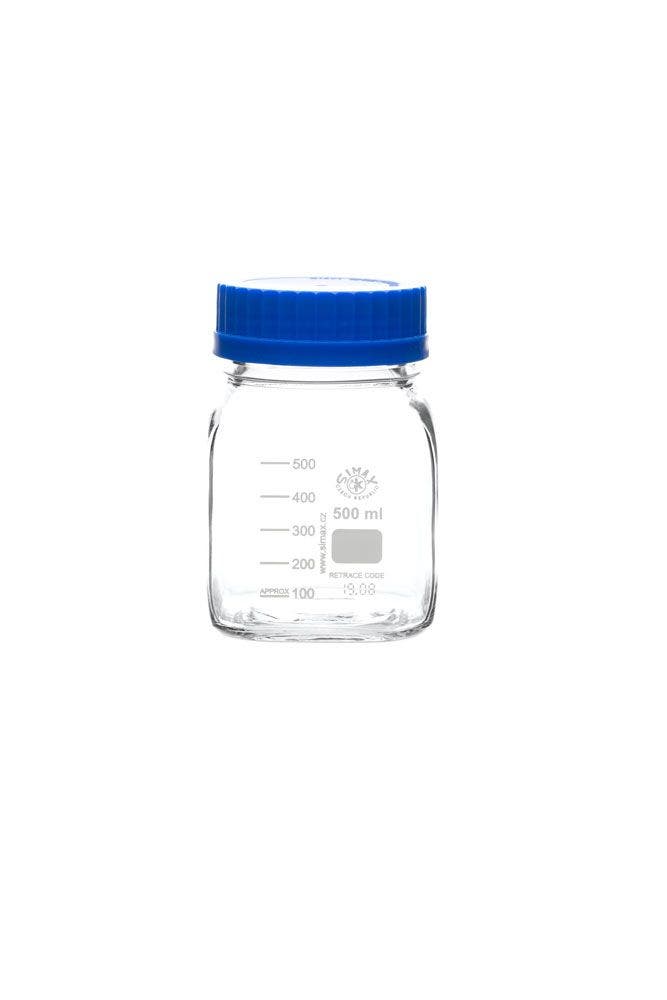 Wide Mouth Square Media and Storage Bottles, Borosilicate Glass