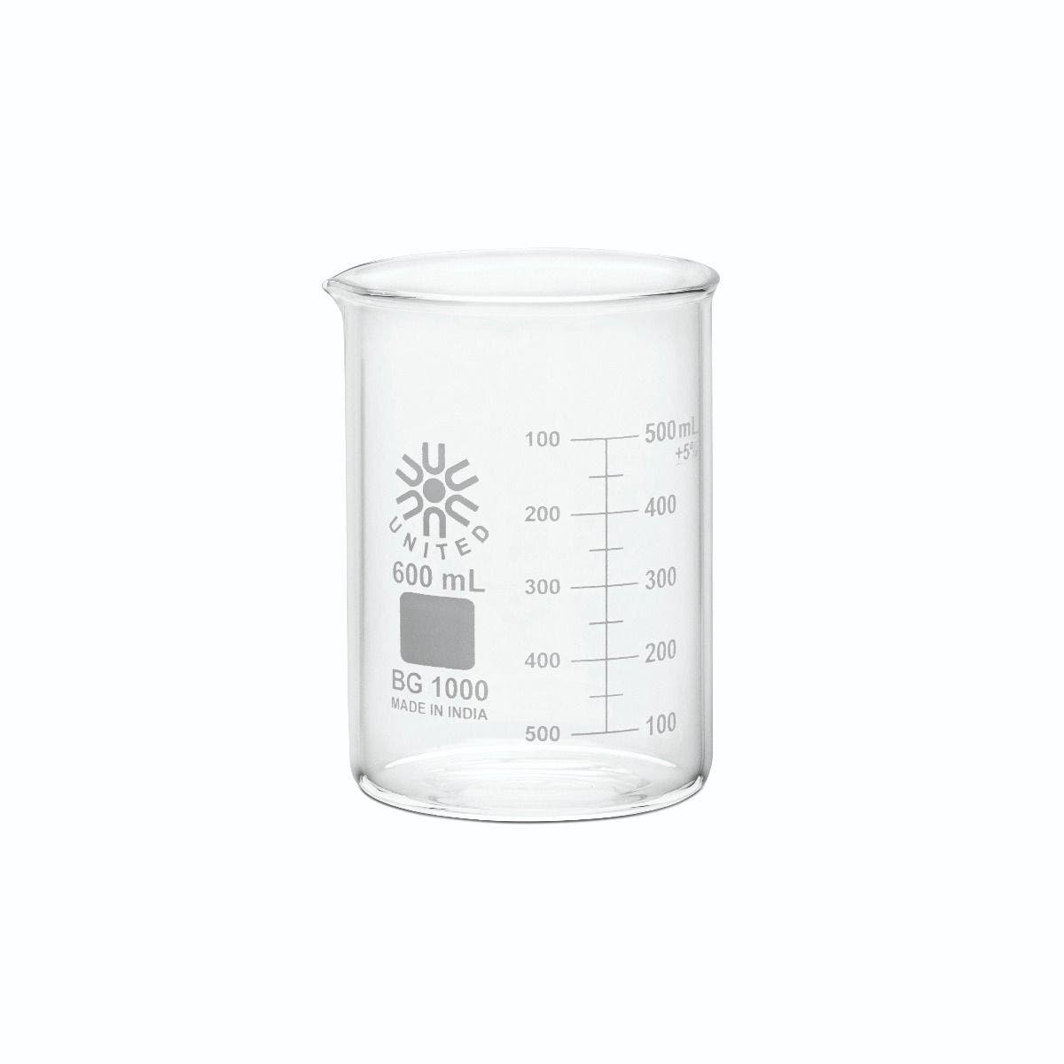Glass Beaker Set of 5, Borosilicate Glass