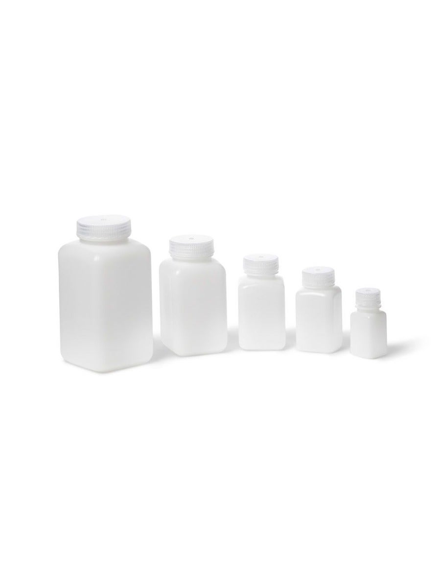 Wide Mouth Square Bottles, HDPE