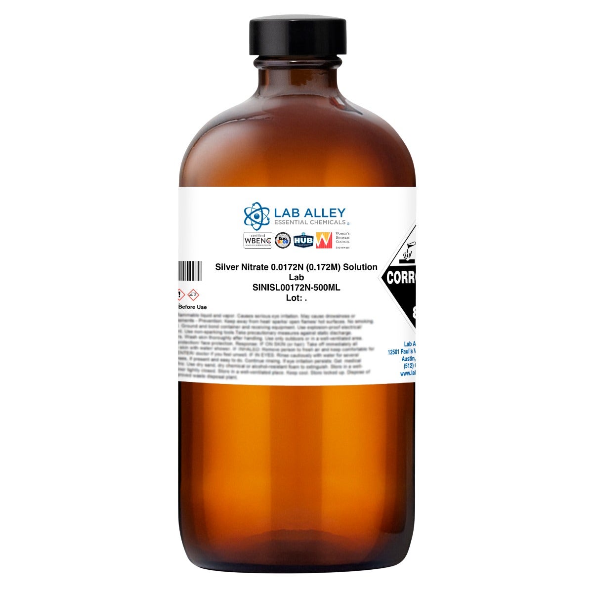Silver Nitrate 0.0172N (0.0172M) Solution
