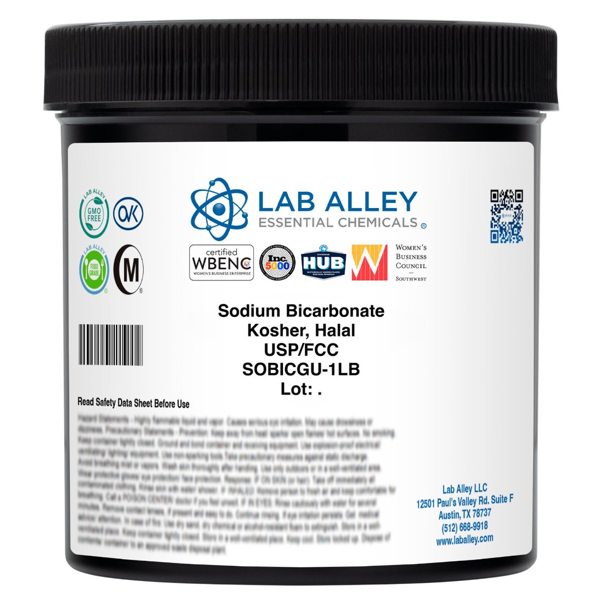 Sodium Bicarbonate, USP/FCC Grade, Kosher, Halal