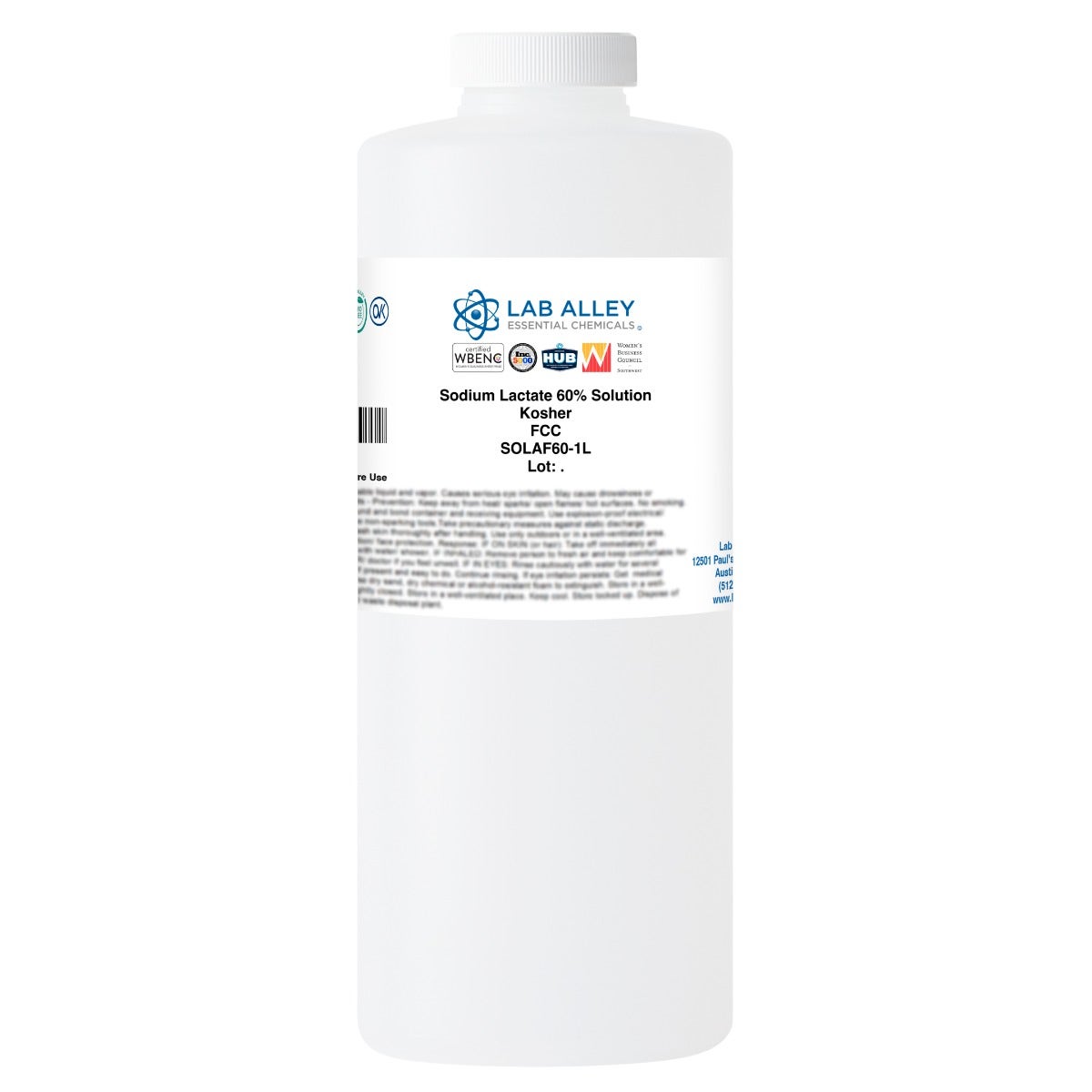 Sodium Lactate, 60%, Food Grade, Kosher