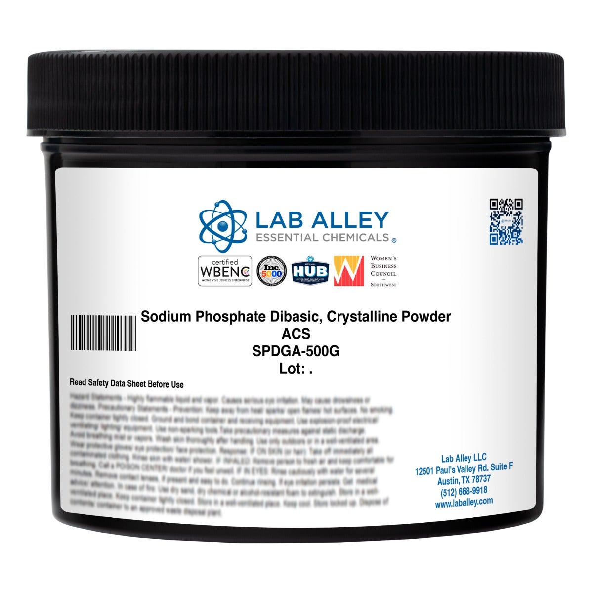 Sodium Phosphate Dibasic, Crystalline Powder, ACS Grade