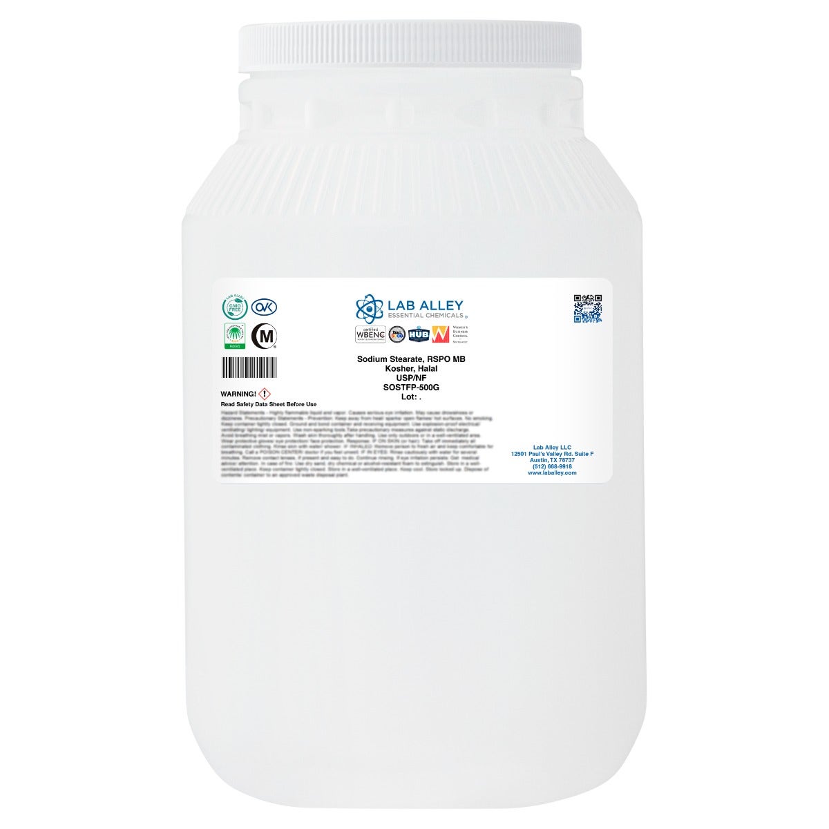 Sodium Stearate, Derived from Palm Oil, RSPO MB, Kosher, Halal