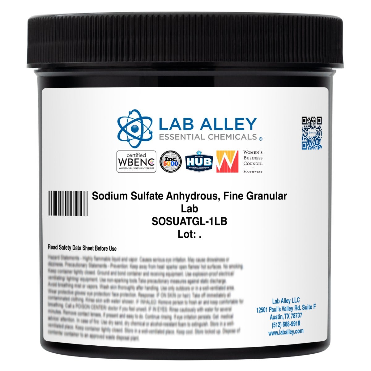 Sodium Sulfate Anhydrous, Lab Grade (Fine Granular)