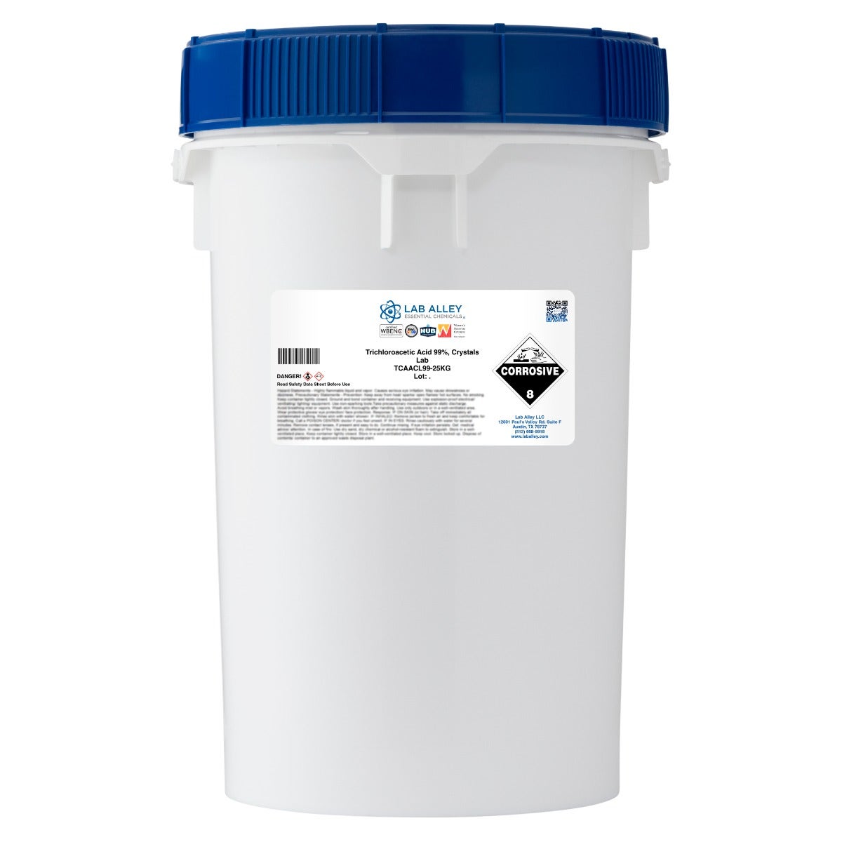 Trichloroacetic Acid 99%, Crystals, Lab Grade | Lab Alley