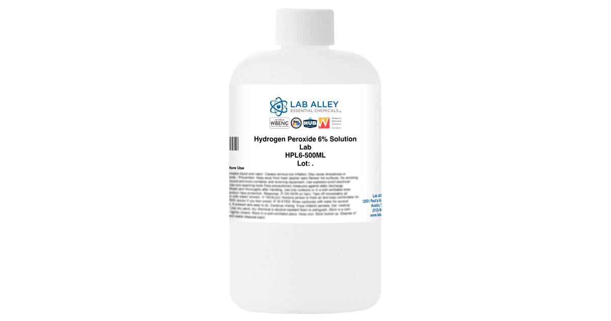 Hydrogen Peroxide 6% Solution, (Stabilized), Lab Grade | Lab Alley