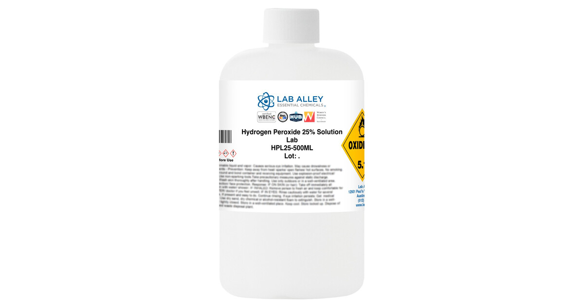 Hydrogen Peroxide 25% Solution, Lab Grade | Lab Alley