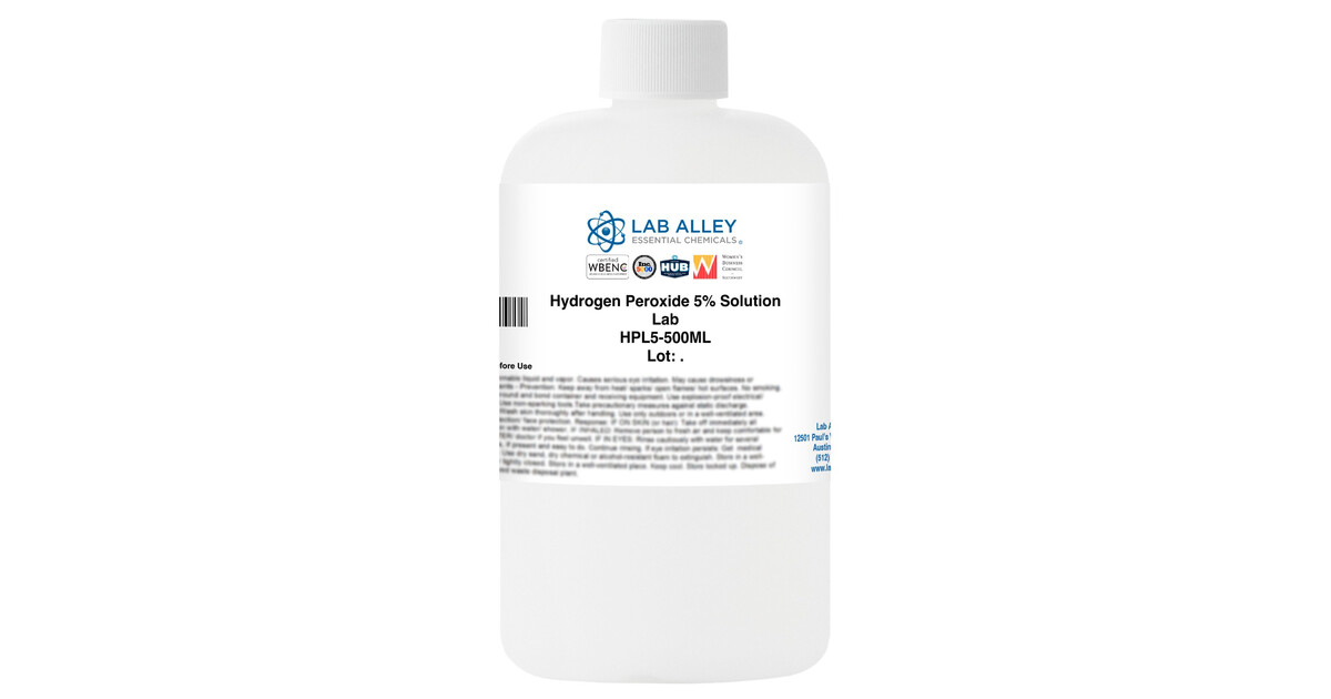 Hydrogen Peroxide 5% Solution, Lab Grade | Lab Alley